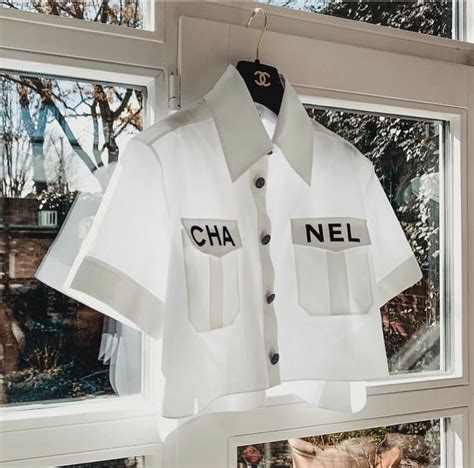 chanel inspired crop top|Chanel shirt clearance.